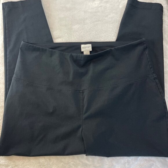Zenergy Tummy Control Leggings Women's Size 12 Black Cropped High Waist Cotton - Picture 3 of 12